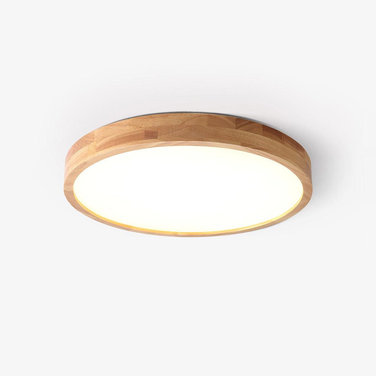Modern Nordic Round Wooden LED Flush Mount Ceiling 1-Light Lasson Living