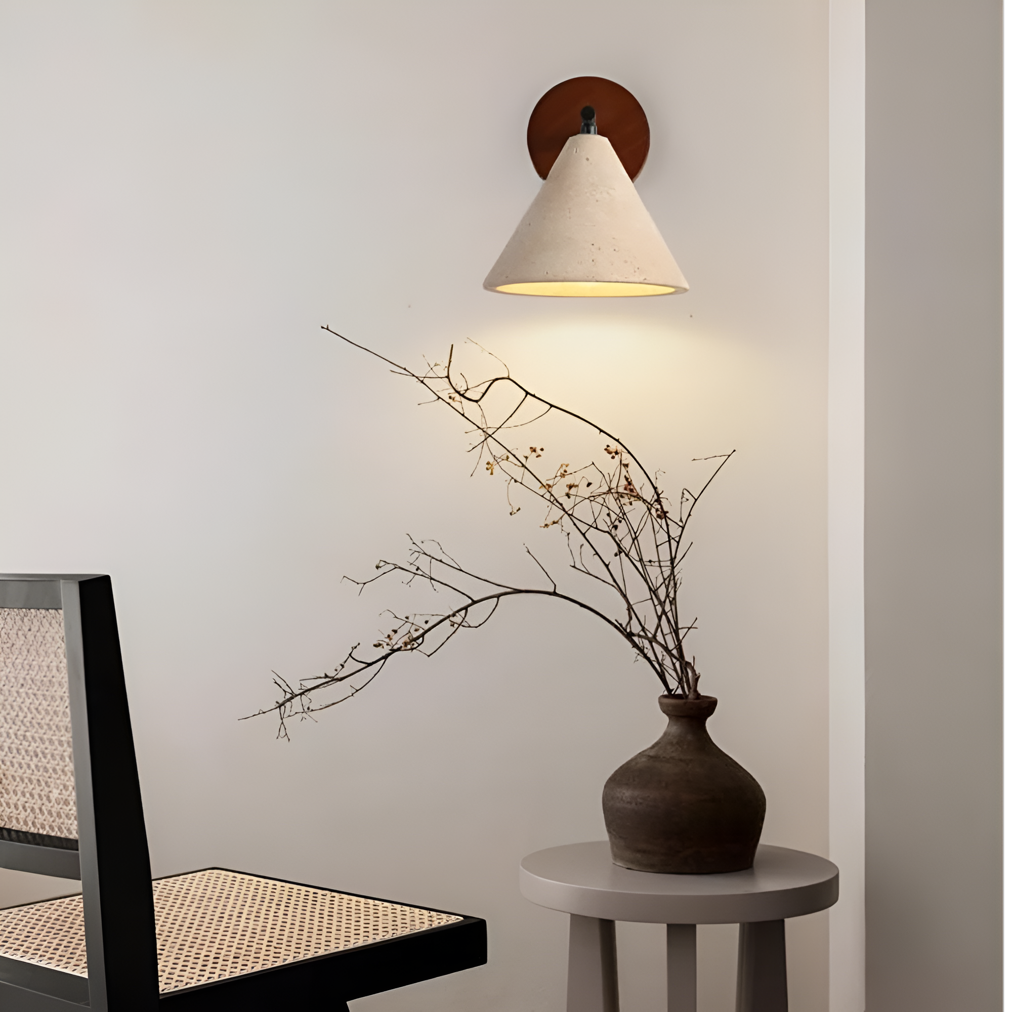 Modern Travertine Cone Wall Sconce LED 1-Light Lasson Living