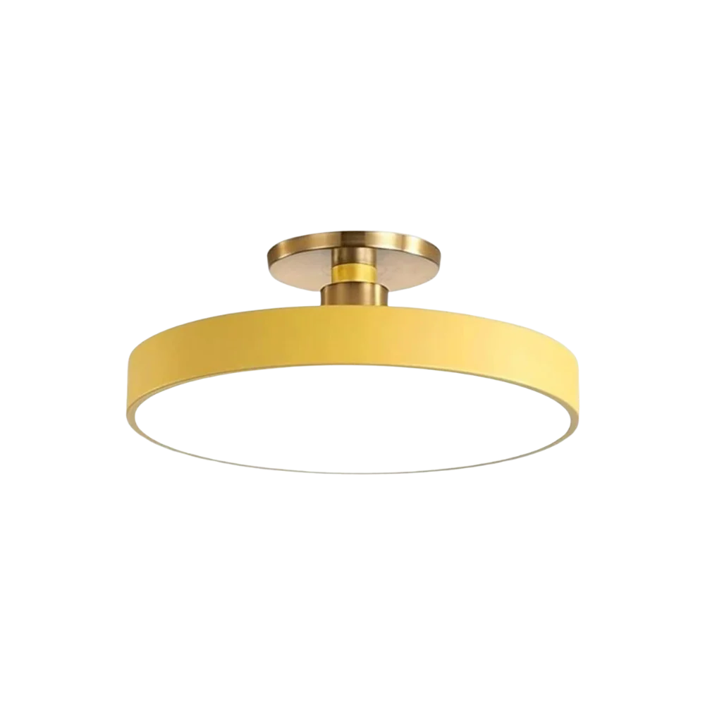 Modern Brass Round LED Ceiling Light 1-Light Lasson Living