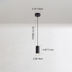 Nordic Minimalist Column Iron Pendant Light 1-Light Lasson Living