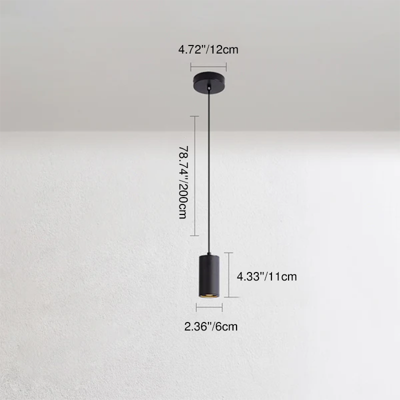 Nordic Minimalist Column Iron Pendant Light 1-Light Lasson Living