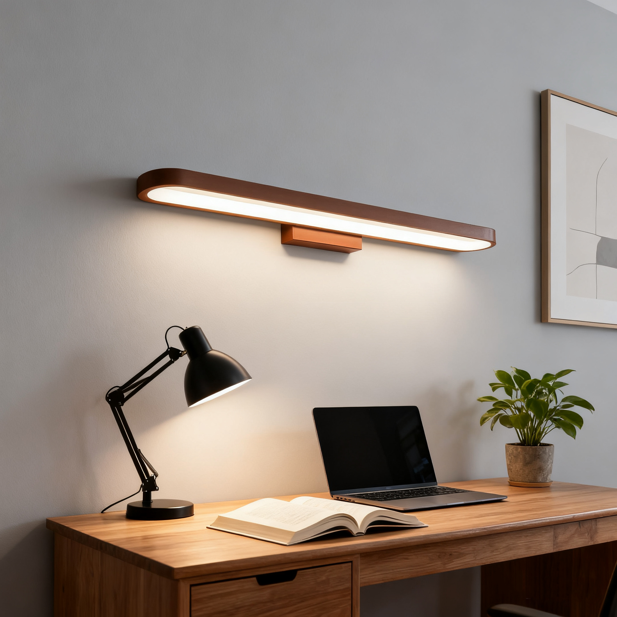 Modern LED Linear Mirror Wall Light | 1-Light Lasson Living
