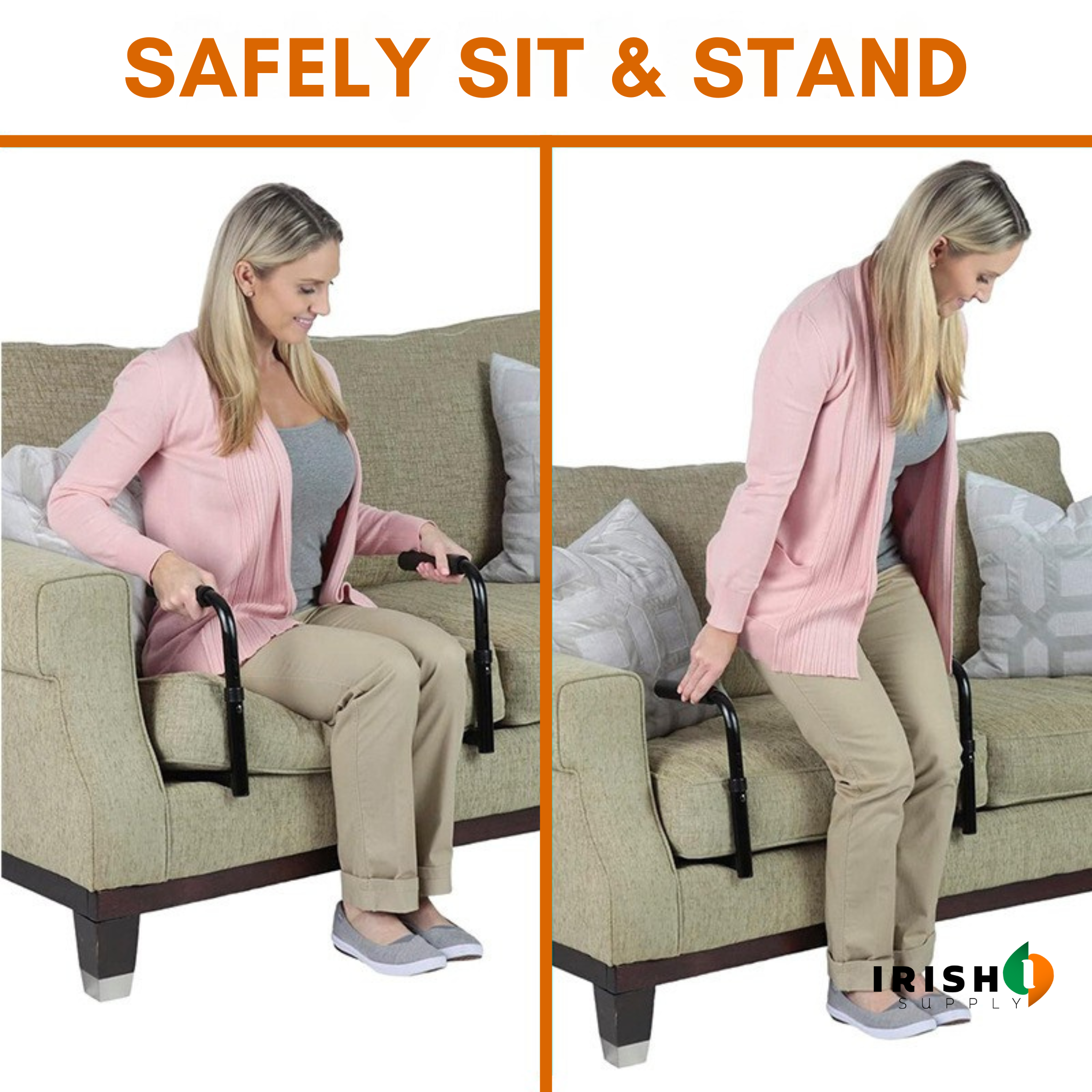 Adjustable Sofa Standing Armrest With Padded Handles - Image 3