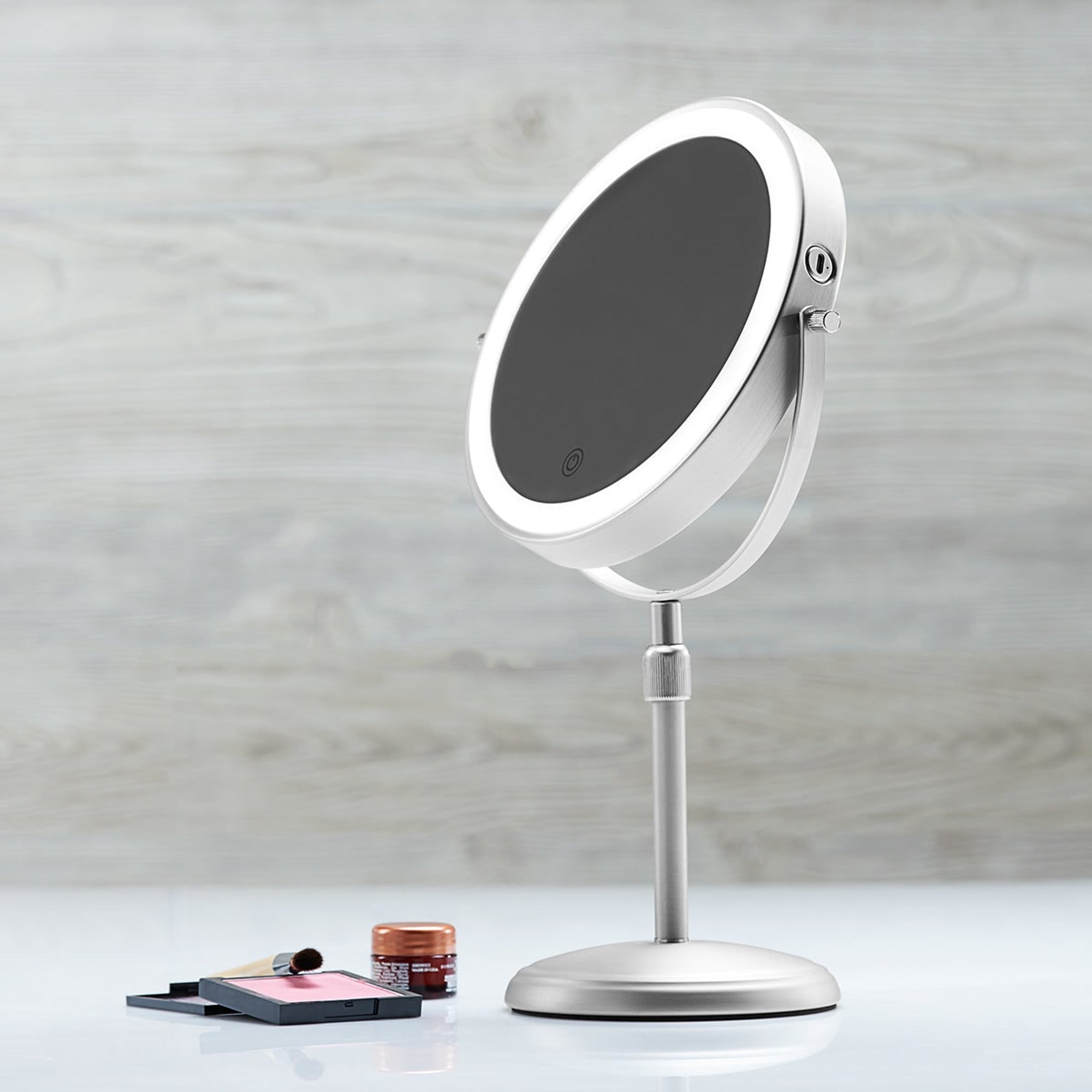 Adjustable Vanity Mirror With LED Lighting And 10X Magnification - Image 1