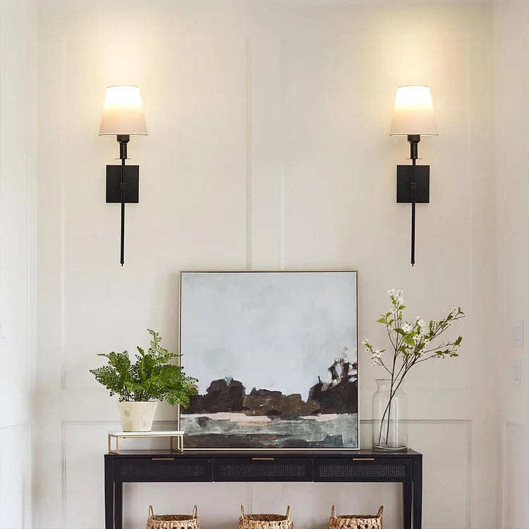 Modern Fabric Wall Sconce 1-Light Lasson Living