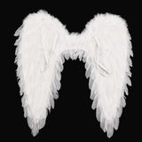 Angel Wings For Halloween Costume Feathered Dress-up With Elastic Straps - Image 1