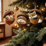 Animal Acorn Ornaments Christmas Tree Decor Figurines Hanging - Image 1