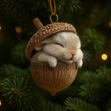 Animal Acorn Ornaments Christmas Tree Decor Figurines Hanging - Image 2