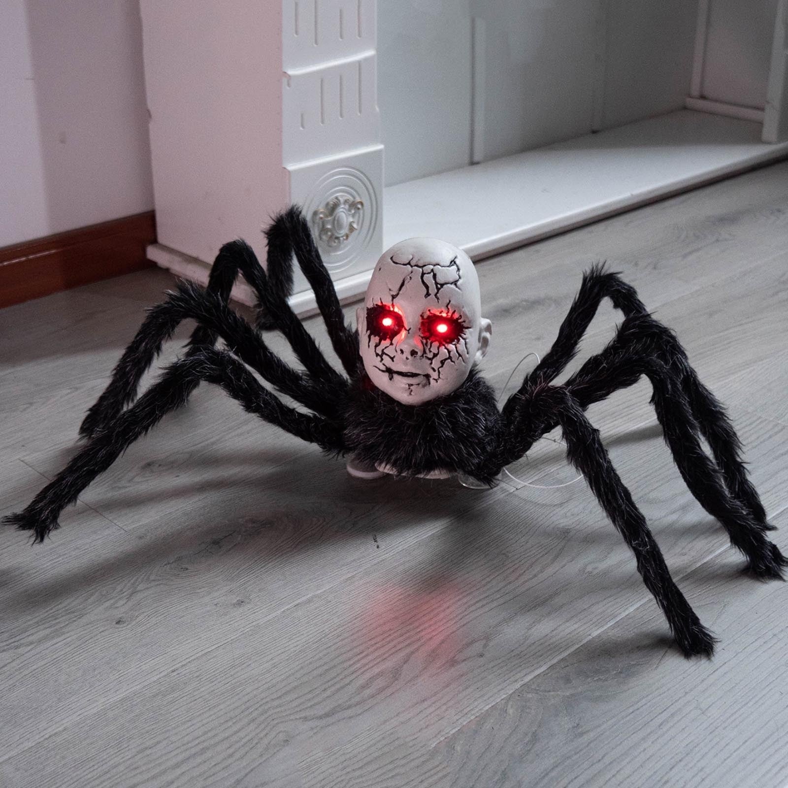 Animatronic Halloween Prop Spider Doll Face Glowing Eyes - Image 6