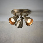 Antique Brass 3 Light Round Spotlight Ceiling - Image 2