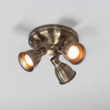 Antique Brass 3 Light Round Spotlight Ceiling - Image 3