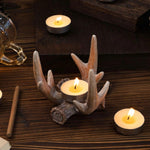 Antler Candle Holder Antler-shaped Plastic Weathered Finish Tea Light - Image 3