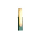 Modern Alabaster-Effect Brass Wall Sconce LED 1-Light Lasson Living