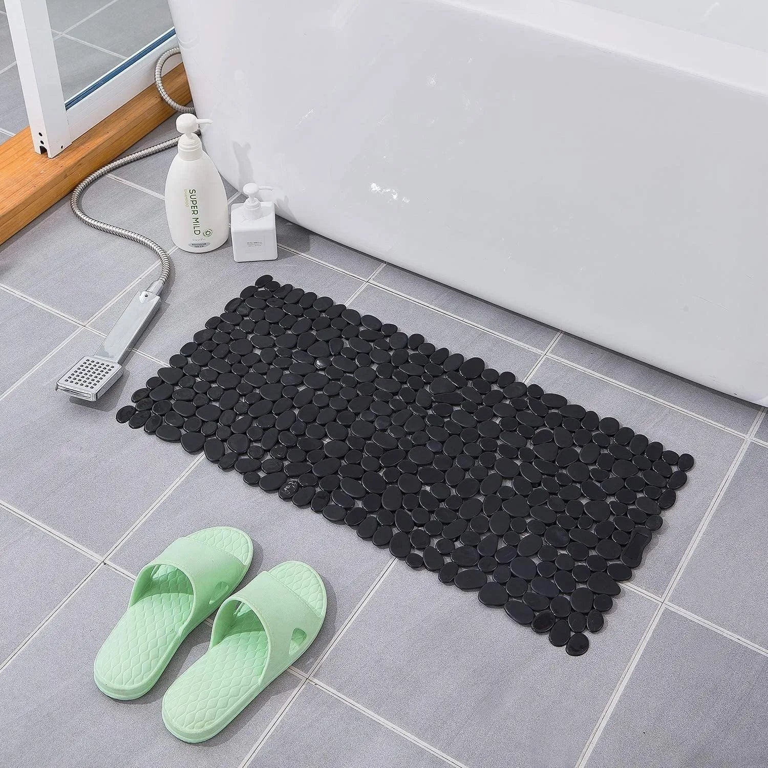 Bath Mat With Non-Slip Grip And Natural Pebble Design For Shower And Bathroom Eco-Friendly With Strong Suction Cups For Secure Hold - Image 4