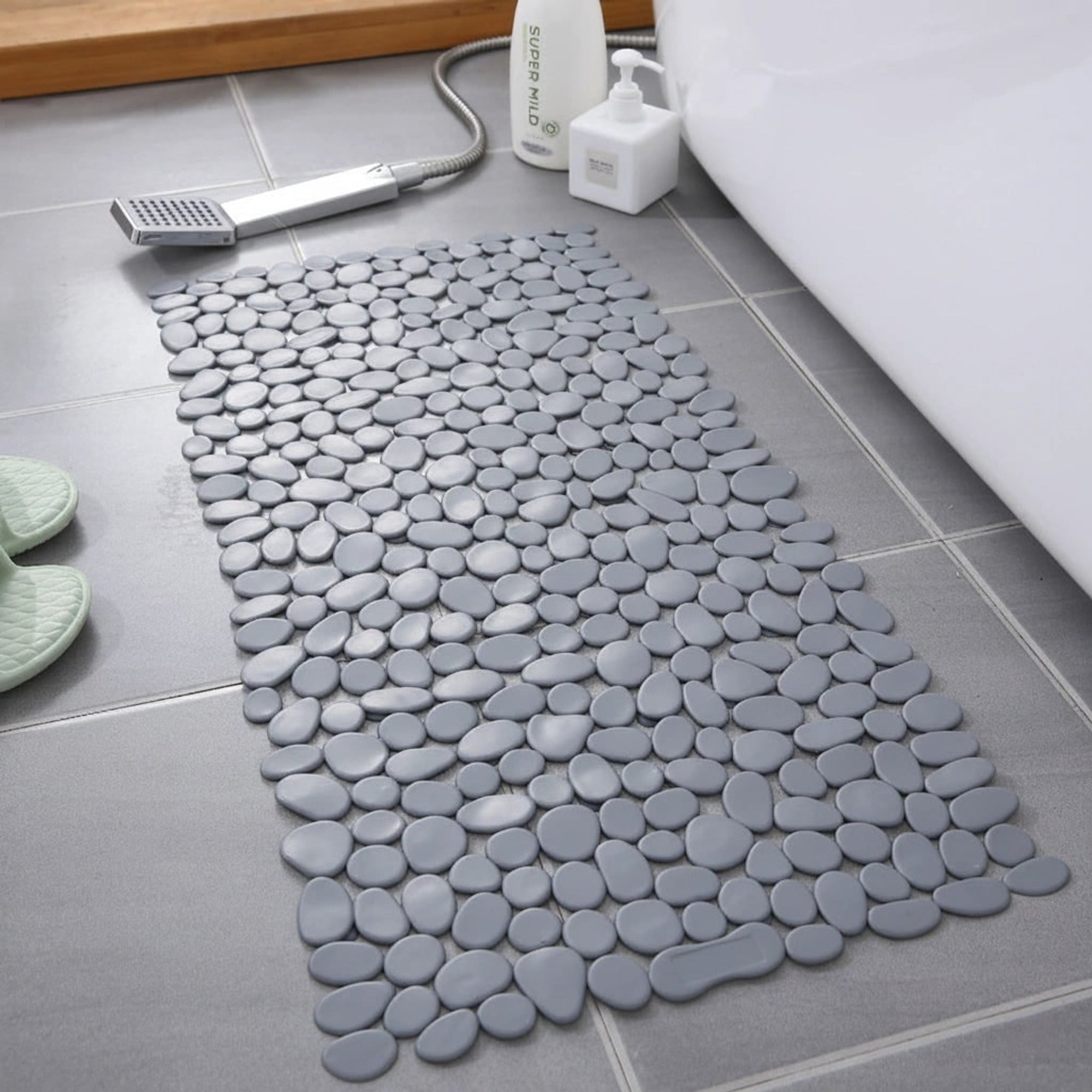 Bath Mat With Non-Slip Grip And Natural Pebble Design For Shower And Bathroom Eco-Friendly With Strong Suction Cups For Secure Hold - Image 6
