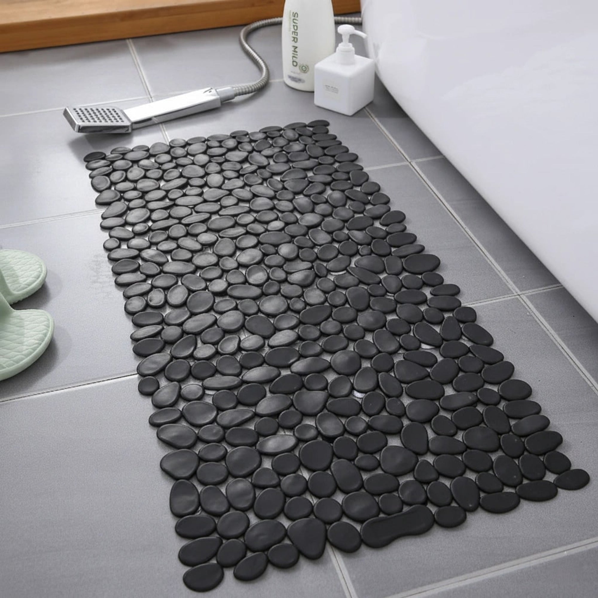 Bath Mat With Non-Slip Grip And Natural Pebble Design For Shower And Bathroom Eco-Friendly With Strong Suction Cups For Secure Hold - Image 9