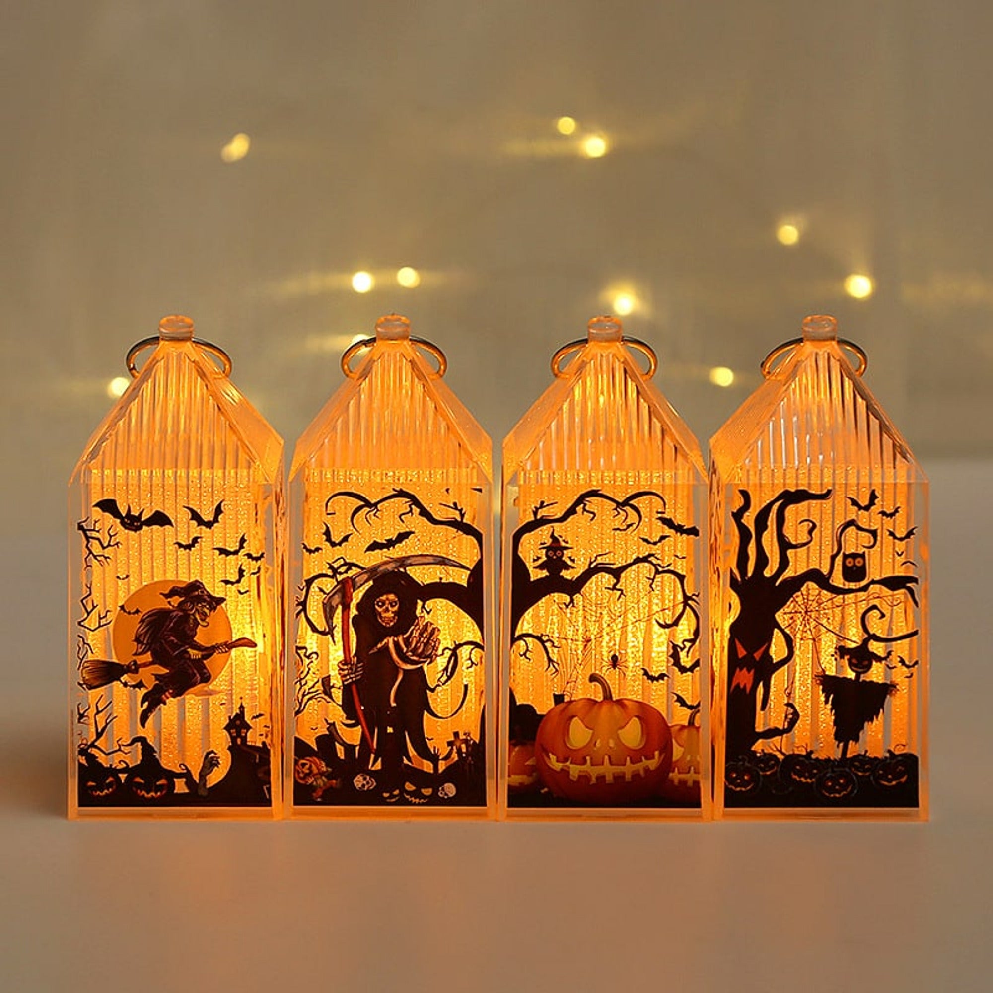 Battery Operated Halloween Lanterns With Warm Candlelight - Image 8