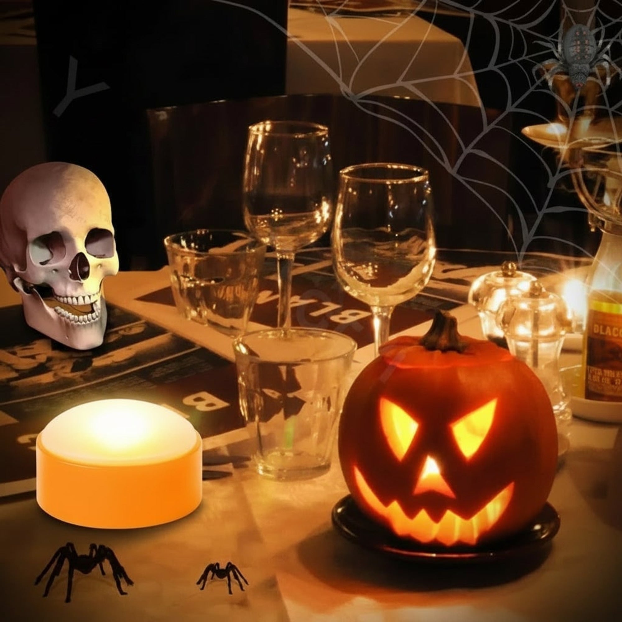 Battery Operated Pumpkin Lights With Remote Control Halloween Lanterns & Candlelight With Steady And Flickering Modes - Image 4
