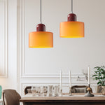 Bauhaus Pendant Light With Coloured Translucent Glass Shade - Image 2