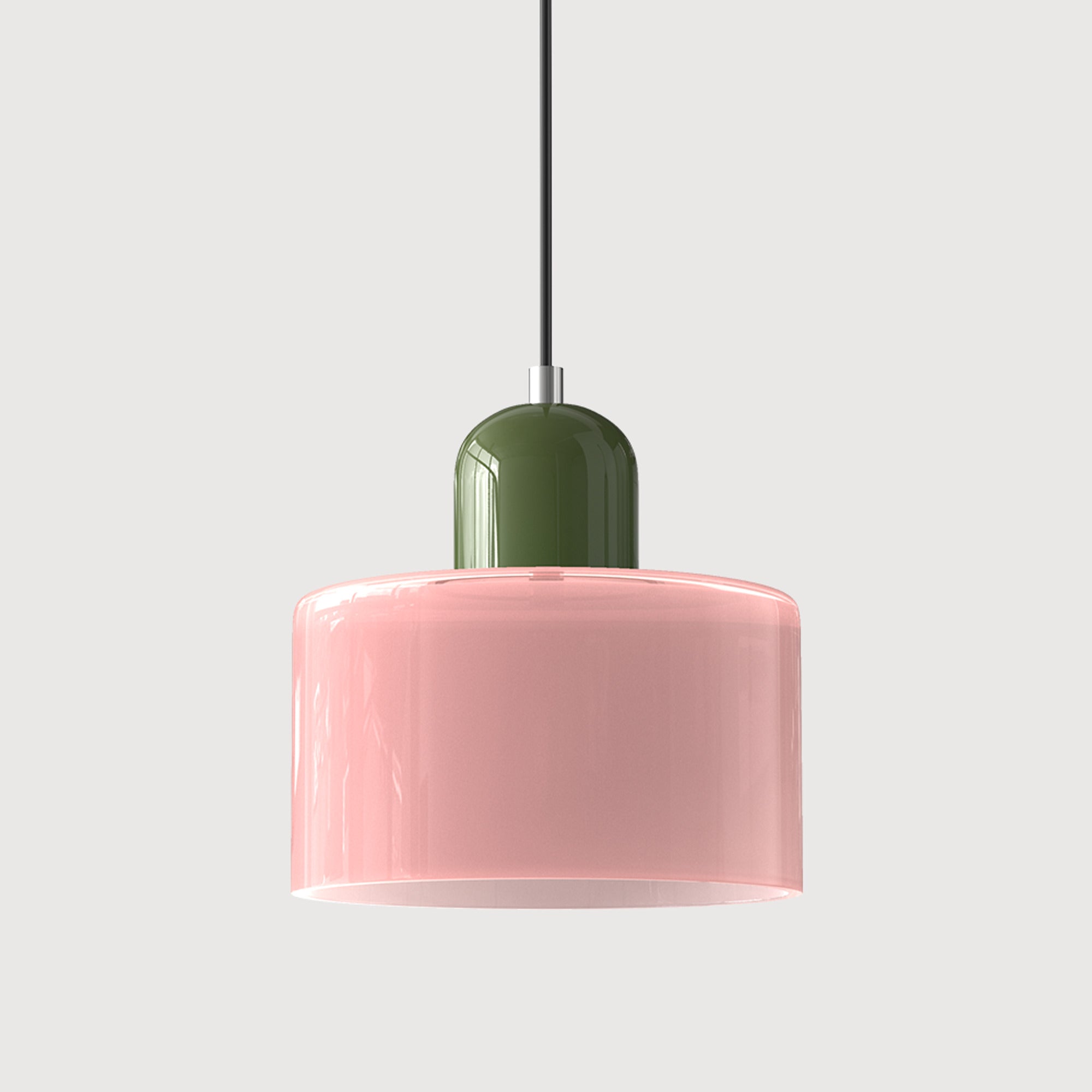 Bauhaus Pendant Light With Coloured Translucent Glass Shade - Image 8