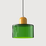 Bauhaus Pendant Light With Coloured Translucent Glass Shade - Image 15