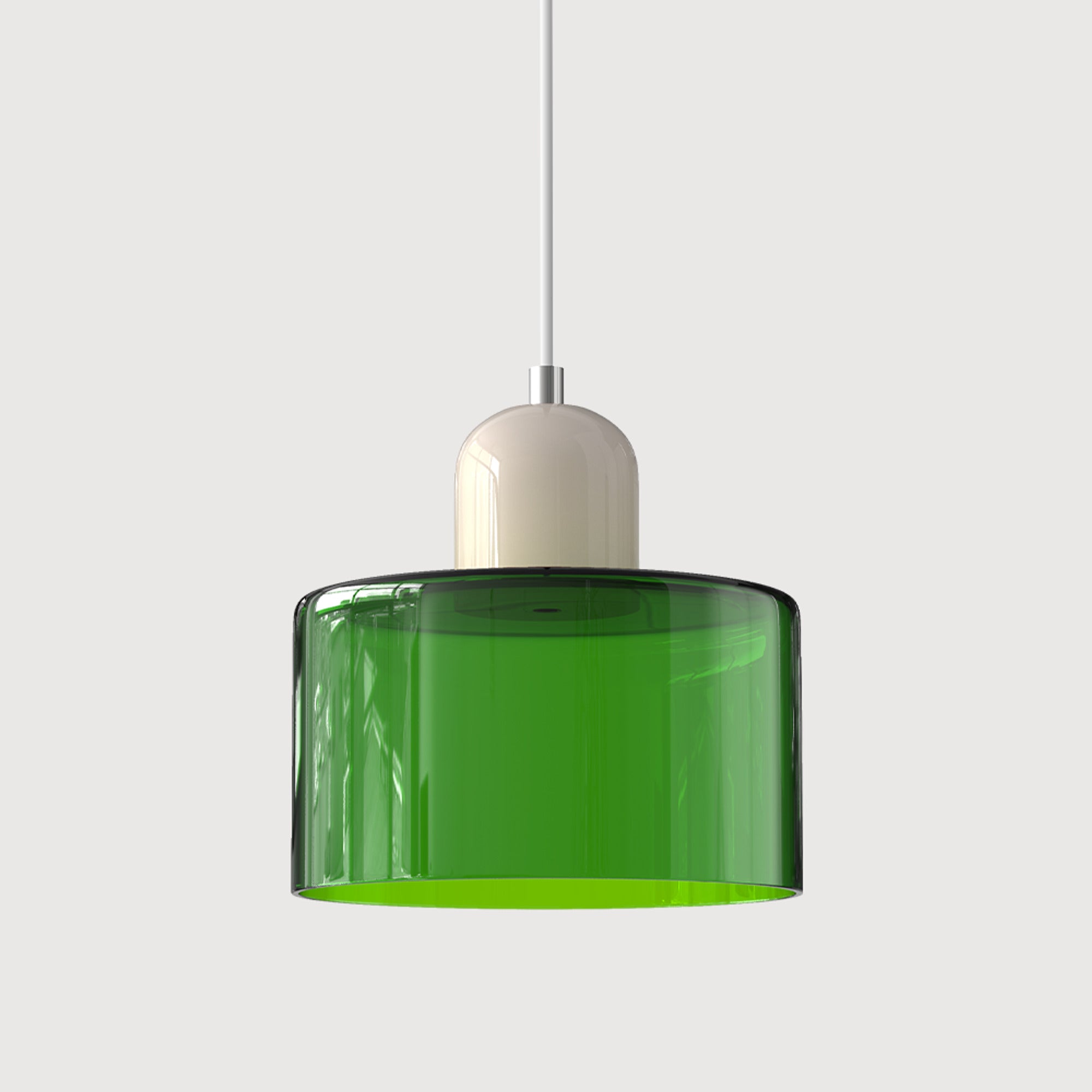 Bauhaus Pendant Light With Coloured Translucent Glass Shade - Image 14