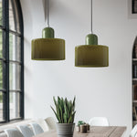 Bauhaus Pendant Light With Coloured Translucent Glass Shade - Image 3