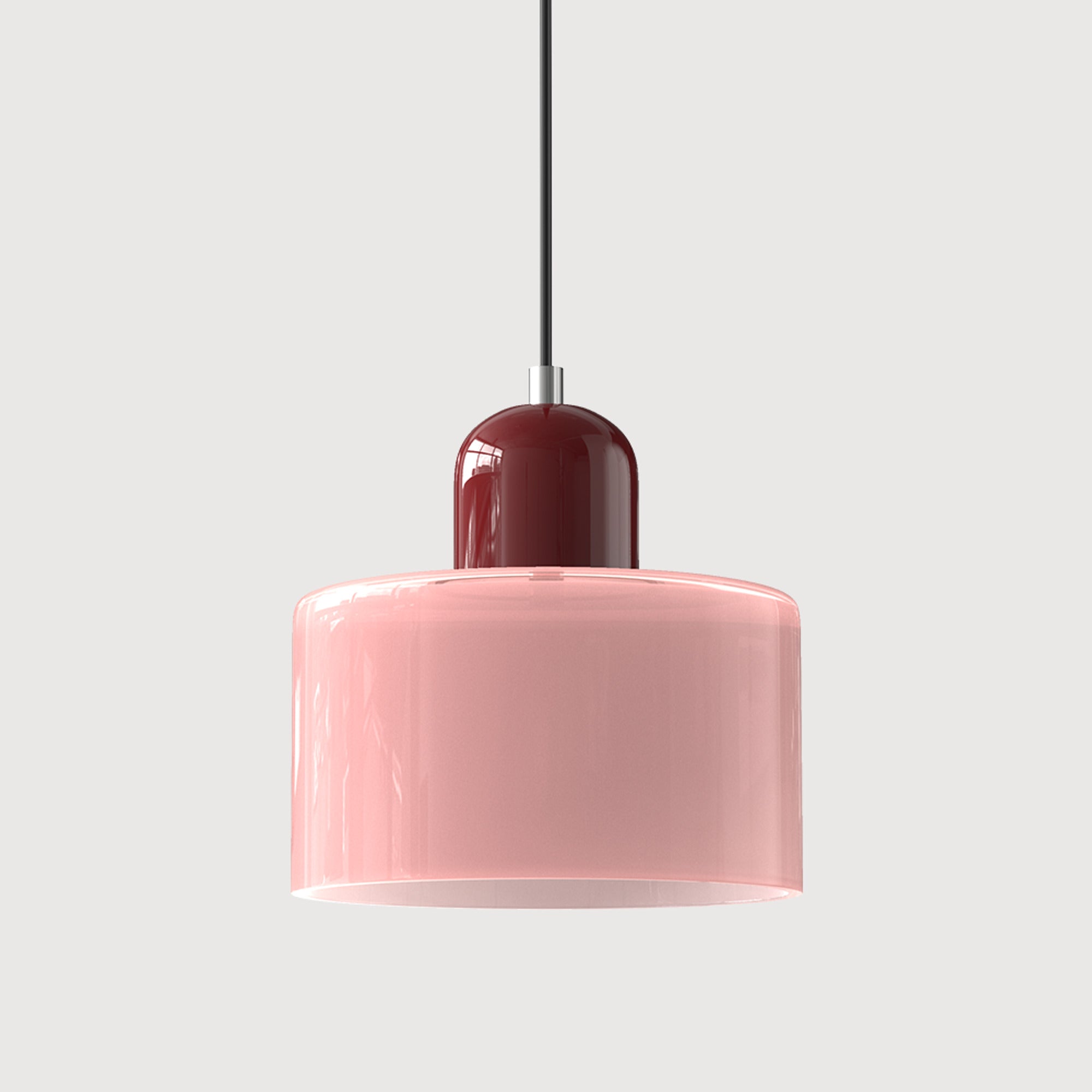 Bauhaus Pendant Light With Coloured Translucent Glass Shade - Image 9