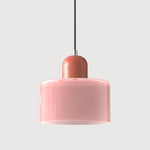 Bauhaus Pendant Light With Coloured Translucent Glass Shade - Image 7