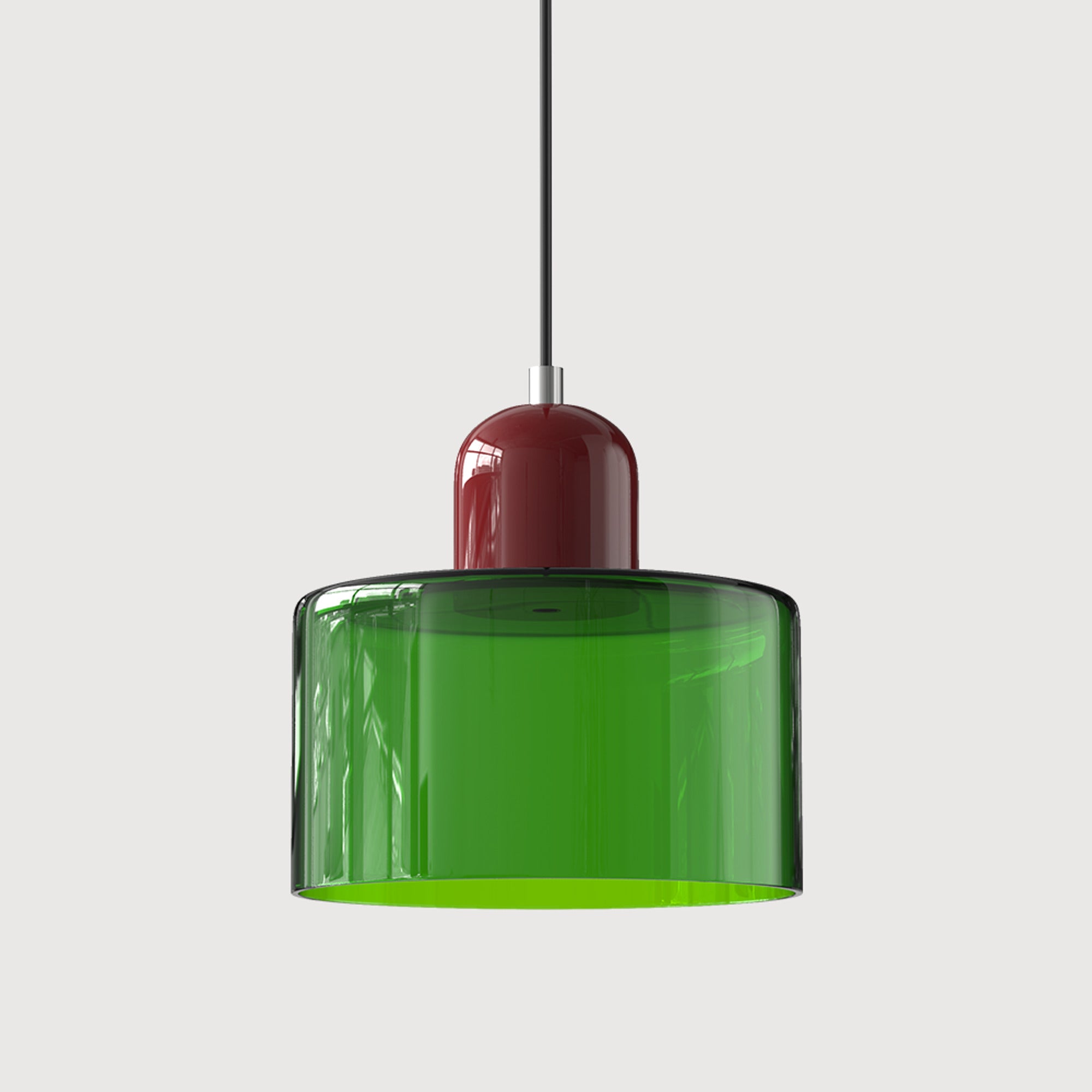 Bauhaus Pendant Light With Coloured Translucent Glass Shade - Image 18