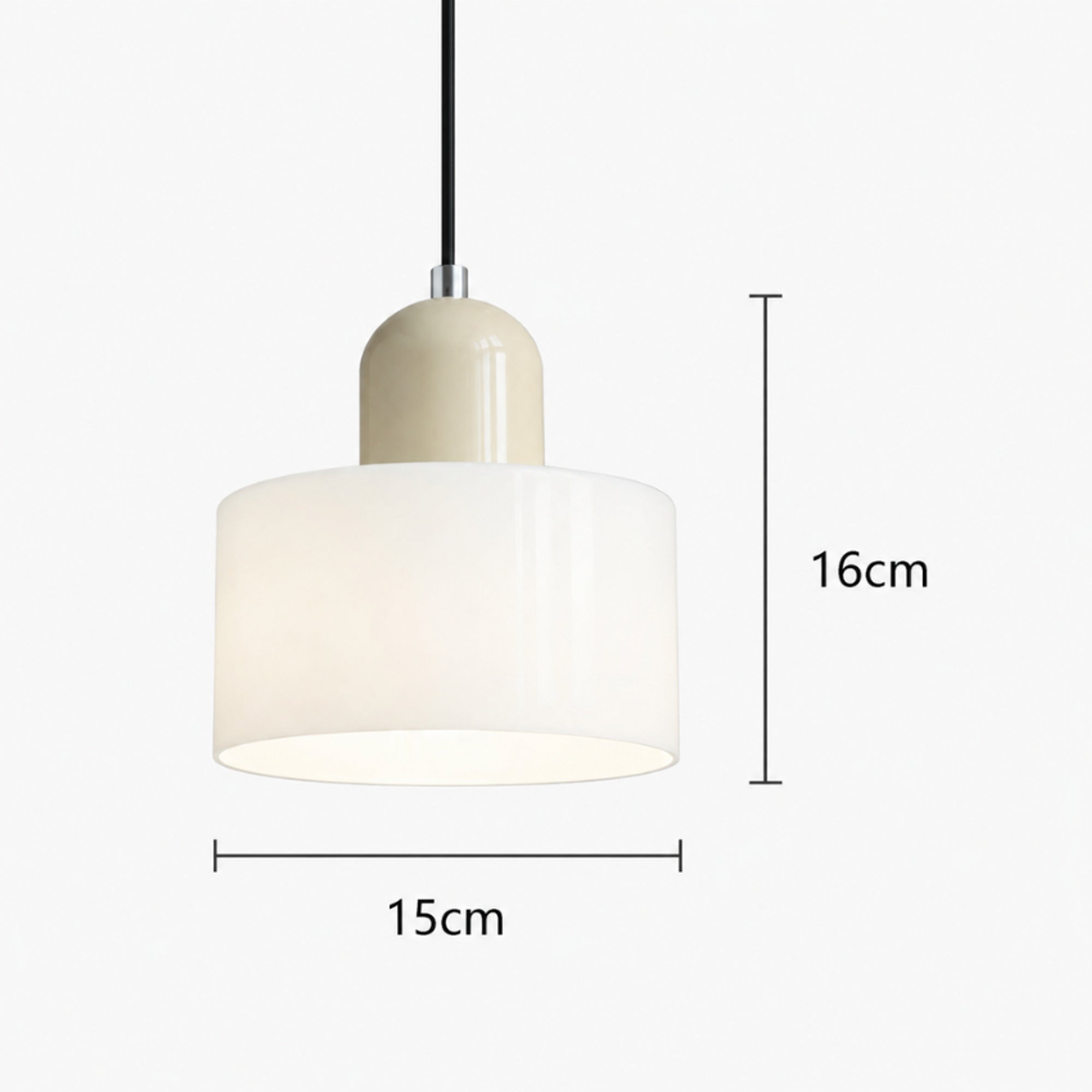 Bauhaus Pendant Light With Coloured Translucent Glass Shade - Image 6
