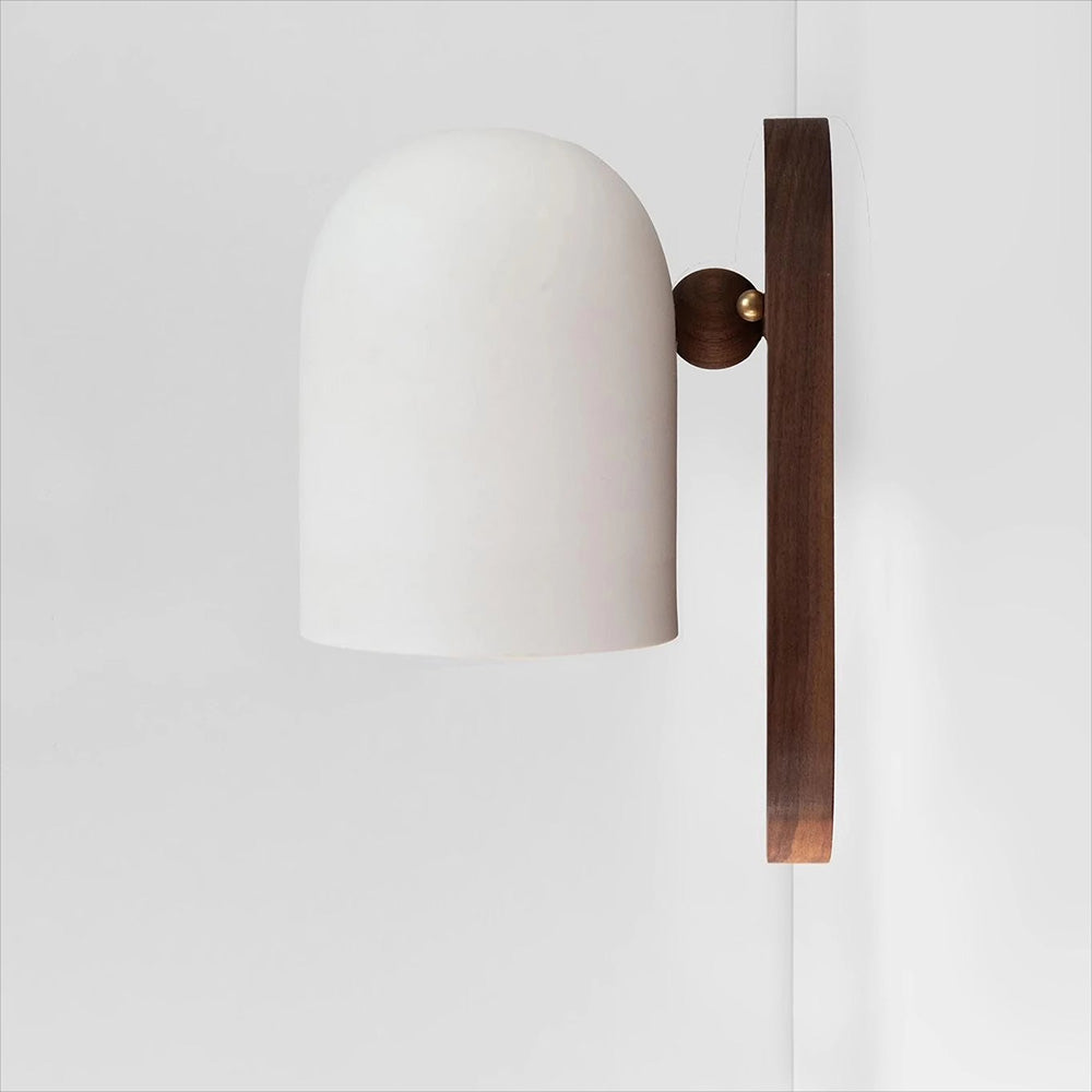 Nordic Zen Walnut Metal Wall Sconce LED 1-Light Lasson Living