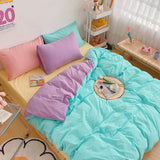 Bedding Set Pastel Rainbow Striped Duvet Cover And Pillowcases - Image 11