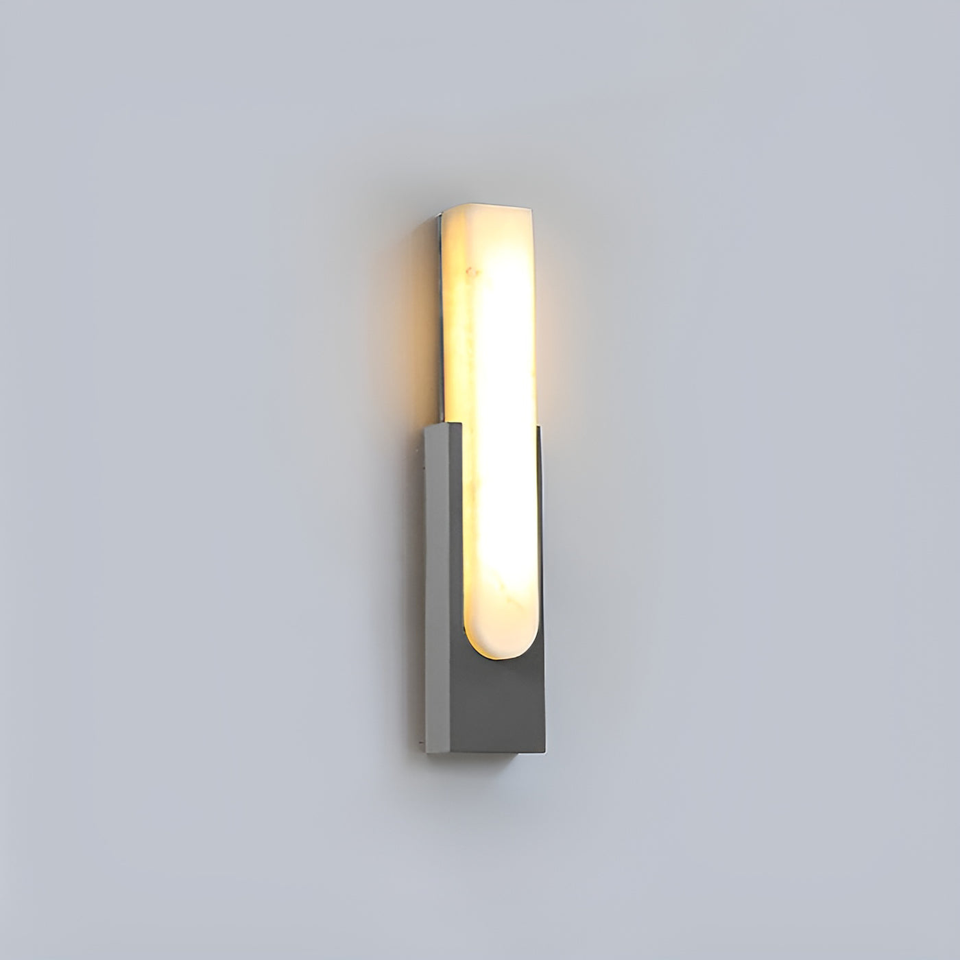 Modern Alabaster-Effect Brass Wall Sconce LED 1-Light Lasson Living