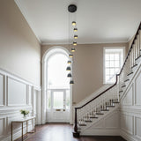 Black Cascading Staircase LED Chandelier With Remote Control - Image 1