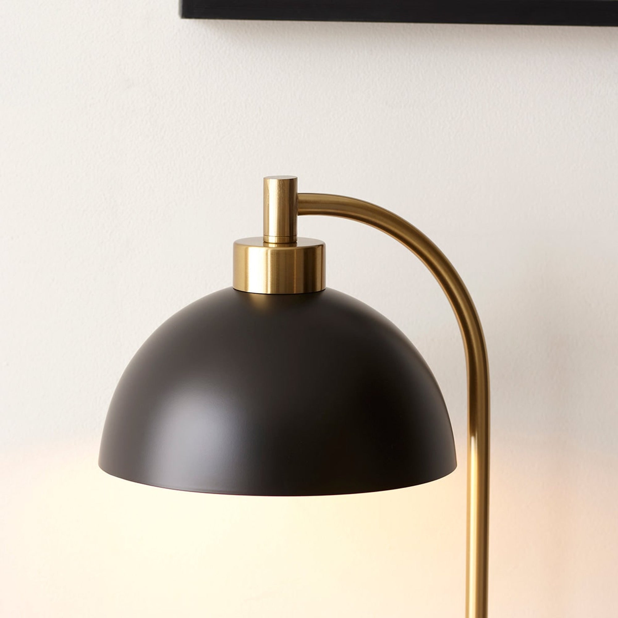 Black Table Lamps With Antique Brass Dome Shade And Marble Base - Image 5