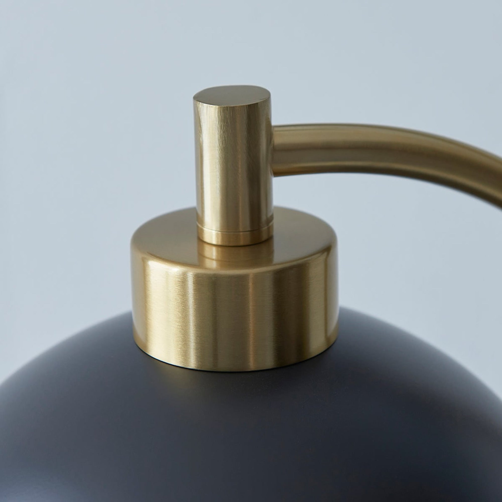 Black Table Lamps With Antique Brass Dome Shade And Marble Base - Image 4
