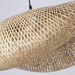 Boho Braided Bamboo Pendant Light With Black Base - Image 5