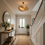 Boho Braided Bamboo Pendant Light With Black Base - Image 9