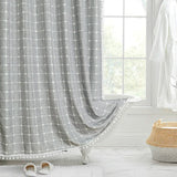 Boho Linen Shower Curtain With Tassel Hem - Image 2