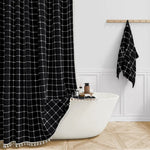 Boho Linen Shower Curtain With Tassel Hem - Image 3