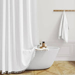 Boho Linen Shower Curtain With Tassel Hem - Image 6
