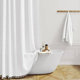 Boho Linen Shower Curtain With Tassel Hem - Image 6