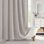 Boho Linen Shower Curtain With Tassel Hem - Image 8