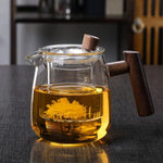 Borosilicate Glass Teapot With Detachable Infuser And Wooden Handle - Image 2
