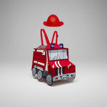 Boys' Halloween Firefighter Costume With Fire Chief Badge And Reflective Stripes Plus Structured 3D Engine Backpack - Image 2