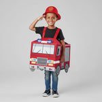 Boys' Halloween Firefighter Costume With Fire Chief Badge And Reflective Stripes Plus Structured 3D Engine Backpack - Image 3