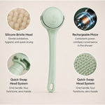 Brushwell Rechargeable Motorised Long-Handle Electric Back Brush For Shower - Image 9