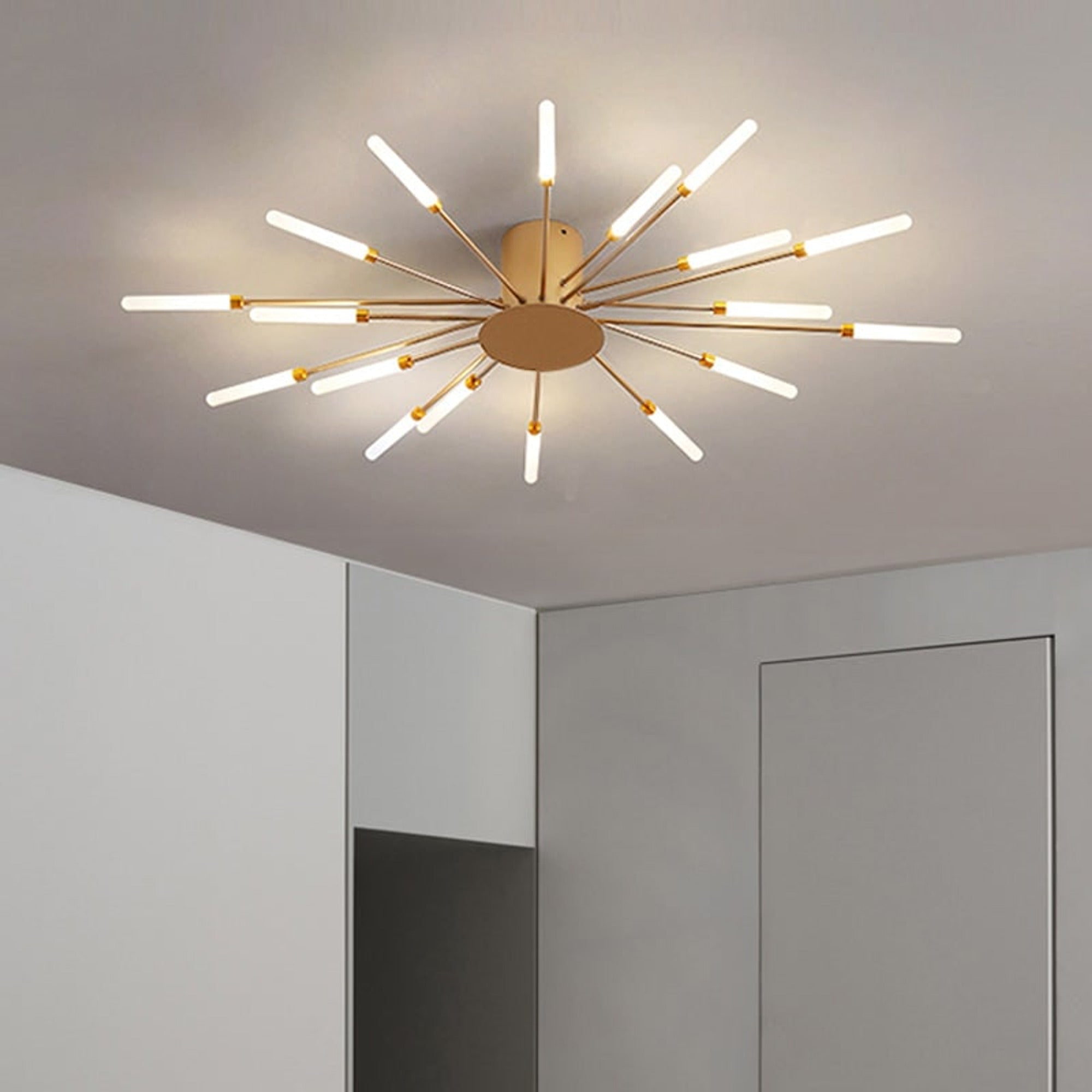 Burst Ceiling Light LED Ceiling Lights Modern Semi-Recessed Starburst Design For Bedroom - Image 1