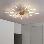 Burst Ceiling Light LED Modern Semi-Recessed Ceiling Fixture Starburst Design - Image 1
